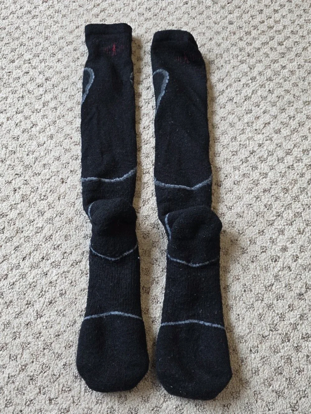 Smartwool Black Athletic Over The Calf Socks with Gray Detailing